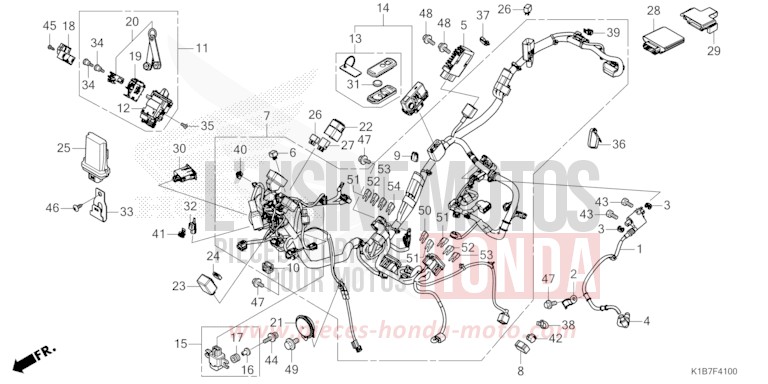 WIRE HARNESS for Forza 350 MAT CYNOS GRAY METALLIC (NH312) from 2021